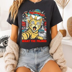What The Felines Cat Ufo Alien Invasion T-Shirt