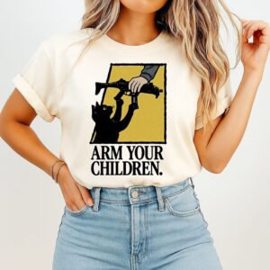 Black Cat Arm Your Children Gun Rights T-Shirt