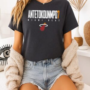 Giannis Antetokounmpo 7 Miami Heat Basketball Logo T-Shirt