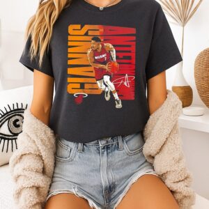 Giannis Antetokounmpo 7 Miami Heat Basketball Number And Signature T-Shirt