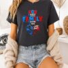 God First Family Second Then Carolina Panthers And Carolina Hurricanes Skull Heart T-Shirt