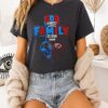 God First Family Second Then Carolina Panthers And South Carolina Gamecocks Skull Heart T-Shirt