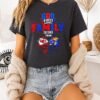 God First Family Second Then Kansas City Chiefs And Kansas Jayhawks Logo Skull Heart T-Shirt