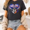 New York Giants And New York Islanders Skull Heart Graphic T-Shirt