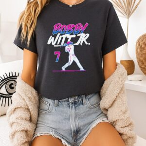 Bobby Witt Jr Kansas City Royals Slugger Swing Number T-Shirt
