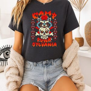 Camp Punk Sylvania Est 2020 Raccoon Skull T-Shirt