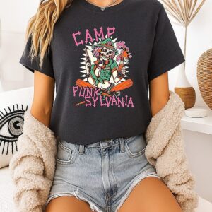 Camp Punk Sylvania Riotsquad Skull With Knife And Molotov Cocktail T-Shirt