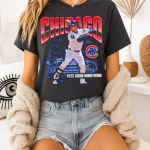 Chicago Cubs Pete Crow-Armstrong Enlarged Player Slugger Swing T-Shirt