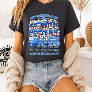 Detroit Lions 96th Anniversary 1930-2026 Thank You For The Memories Signatures T-Shirt