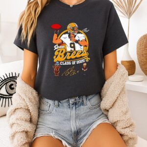 Drew Brees New Orleans Saints Class Of 2026 Signature T-Shirt