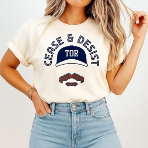 Dylan Cease Toronto Blue Jays Cease & Desist Stache T-Shirt