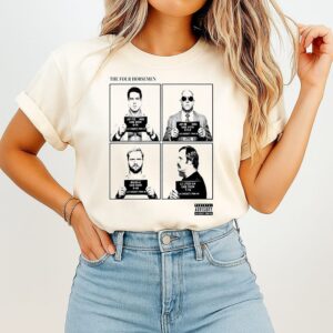Four Horsemen Ric Flair Tully Blanchard Arn Anderson Ole Anderson Mugshot T-Shirt