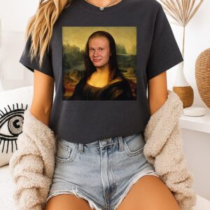 Funny Erling Haaland Meme Mona Lisa T-Shirt