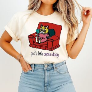 God’s Little Oopsie Daisy Cat Sitting In Chair T-Shirt