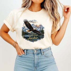 Jackie Bald Eagle Memorial Forever Flying High 2012 2026 T-Shirt