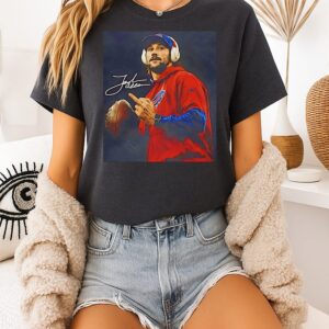 Josh Allen Buffalo Bills Wearing Headphone Middle Finger T-Shirt
