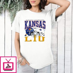 Kansas Vs Liu Gameday Showdown 2026 Helmet T-Shirt