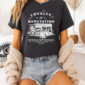 Loyalty And Reputation Good Dogs And Trusted Mechanics Aspen Hill Exxon Since 1980 T-Shirt