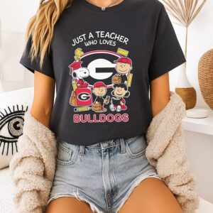 Peanuts X Georgia Bulldogs Just A Teacher Who Love 2026 Back To School T-Shirt