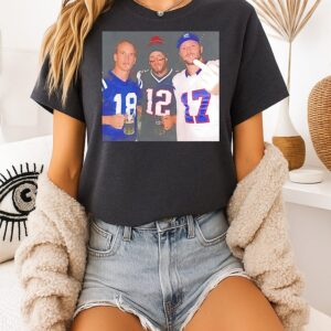 Peyton Manning & Tom Brady & Josh Allen Smoking And Beer T-Shirt