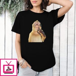 Pondering Monkey Thinking Funny Animal Meme T-Shirt