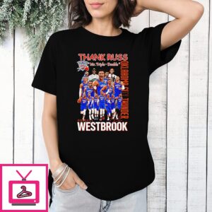 Russell Westbrook Oklahoma City Thunder Thank Russ Team Collage T-Shirt