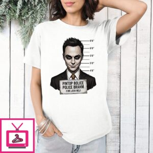 Sheldon Cooper Big Bang Theory Joker Mugshot T-Shirt