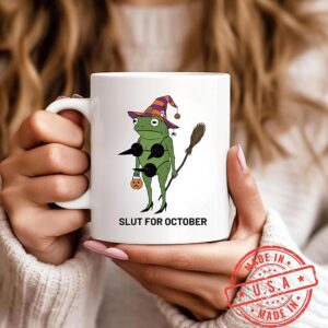 Slut For October Mug, Funny Frog Halloween Coffee Cup