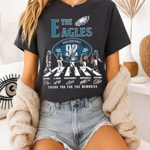 The Eagles 1933-2025 Thank You For The Memories Philadelphia Eagles Abbey Road Signatures T-Shirt