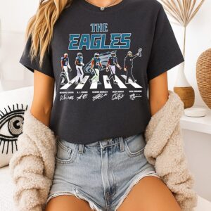 The Eagles Devonta Smith A J Brown Saquon Barkley Jalen Hurts Nick Sirianni Abbey Road Signatures T-Shirt