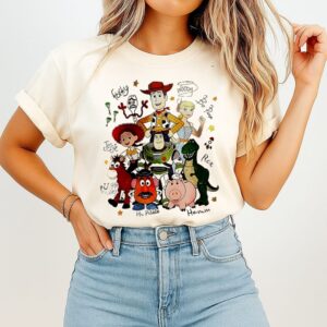 Toy Story Characters Forky Woody Bo Peep Jessie Bullseye Mr Potato Rex Hamm T-Shirt
