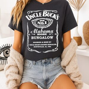 Uncle Bucks Alabama Boobie Bungalow Jack Daniel’s Parody T-Shirt