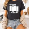 White Stripes Black Flag Logo Punk Rock T-Shirt