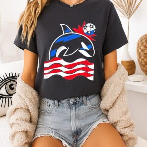 Wild Whale Stars And Stripes Simply Soccer T-Shirt