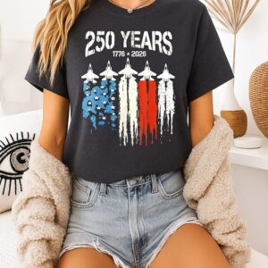 250 Years Of Freedom Anniversary 1776-2026 Jet T-Shirt