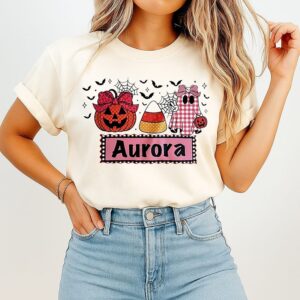Aurora Personalized Halloween Pumpkin And Ghost T-Shirt