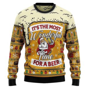 Beer Christmas Sweater, Funny Santa Ugly Xmas Jumper
