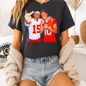 Bo Nix And Patrick Mahomes Middle Finger T-Shirt