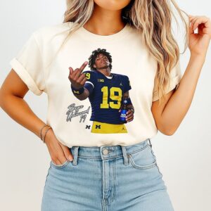 Bryce Underwood Michigan Wolverines Holding Beer Middle Finger T-Shirt