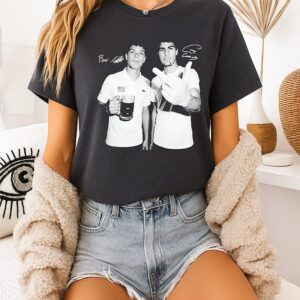 Carlos Alcaraz And Ben Shelton Middle Finger Smoking And Beer Signature T-Shirt