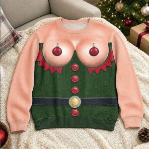 Custom Funny Hairy Chest Ugly Christmas Sweater