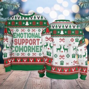 Emotional Support Coworker Ugly Christmas Sweaters