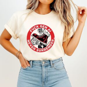 Fuck Gen Ai Never Surrender Artificial Intelligence T-Shirt