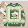 Funny Ibuprofen Cat Meme Sweater, Ugly Christmas Japanese Cat Sweatshirt