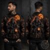 Halloween Biker Ugly Sweater, Motorcycle Skeleton Sweatshirt