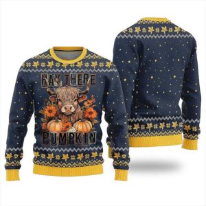 Hay There Pumpkin Cow Ugly Xmas Sweater