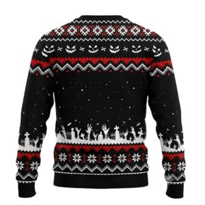 I Prefer Halloween Ugly Christmas Sweater, Skull Santa Unisex Halloween Sweatshirt