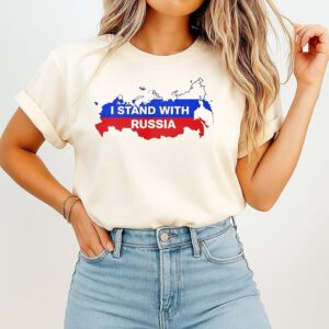 I Stand With Russia Support Russia Russian Flag T-Shirt