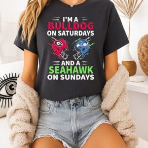 I’m A On Saturdays Georgia Bulldogs And A Seattle Seahawks On Sundays T-Shirt