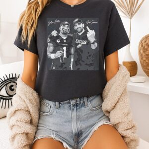 Jalen Hurts And Nick Sirianni Smoking Middle Finger T-Shirt
